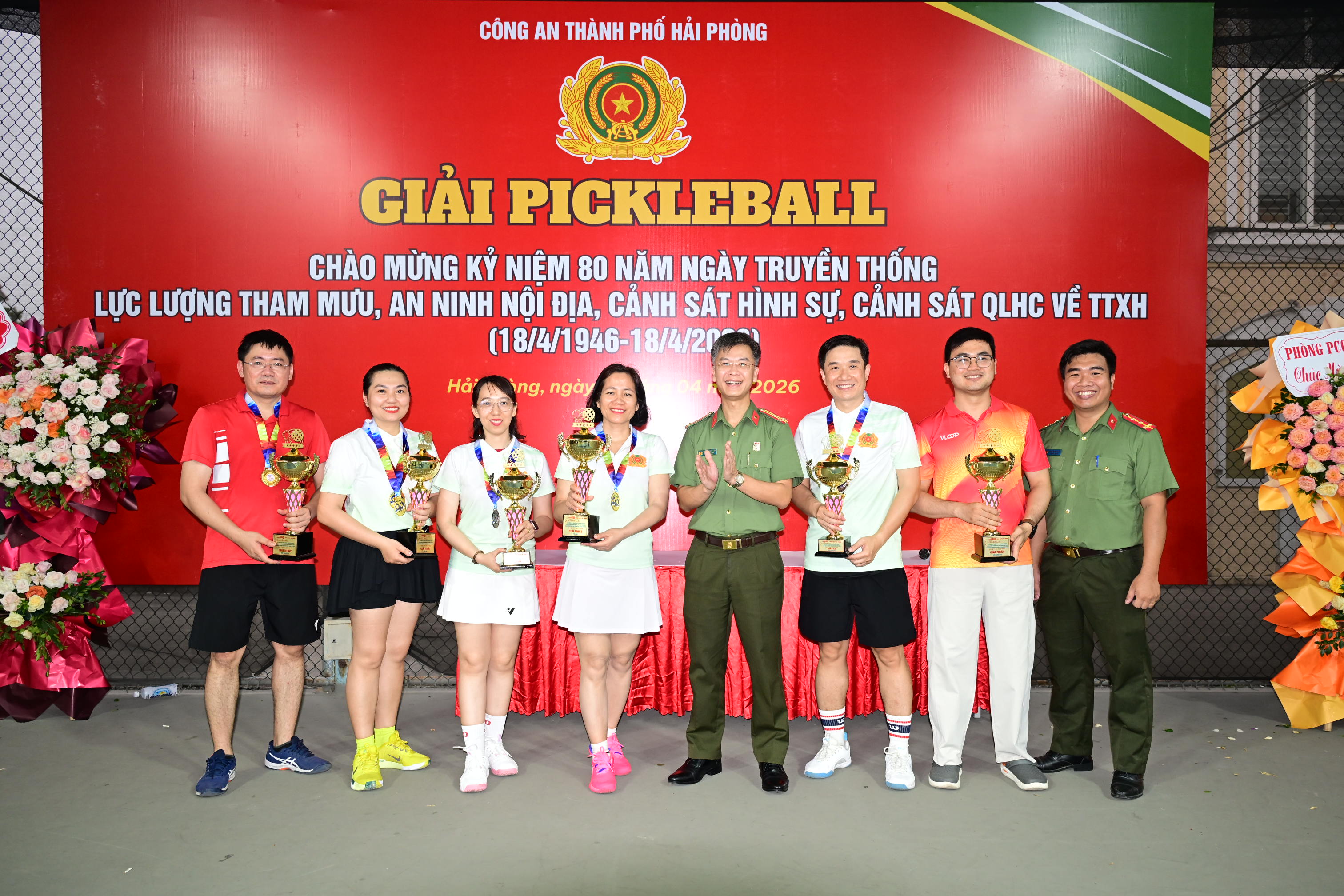 Sôi nổi giải thi đấu Pickleball kỷ niệm 80 năm Ngày truyền thống lực lượng Tham mưu, An ninh nội địa, Cảnh sát hình sự và Cảnh sát Quản lý hành chính về trật tự xã hội